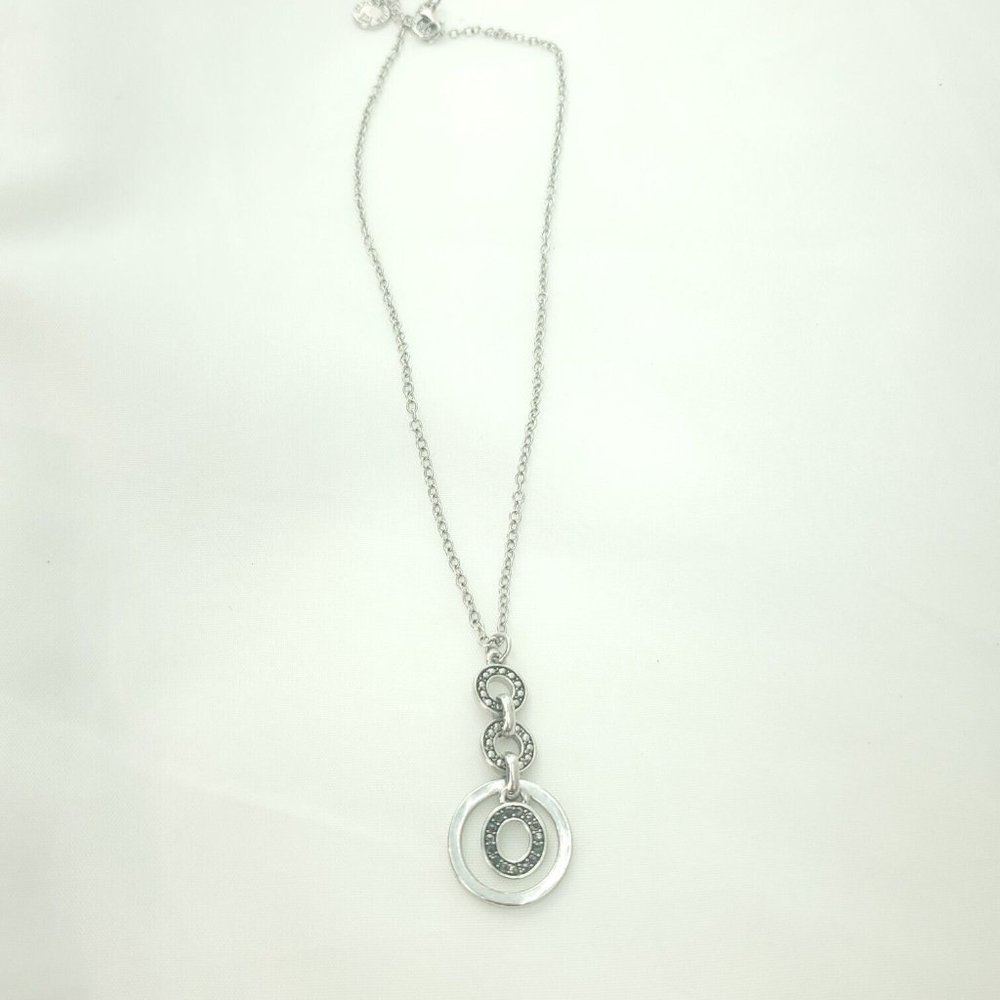 Liz Claiborne Womens Silver Oval Link Chain Lobster Triple Hoop Pendent …